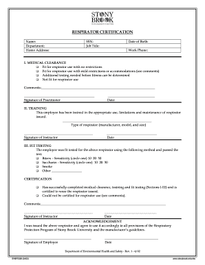 N95 Fit Test Form