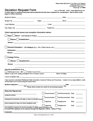 Deviation Request Form 2002