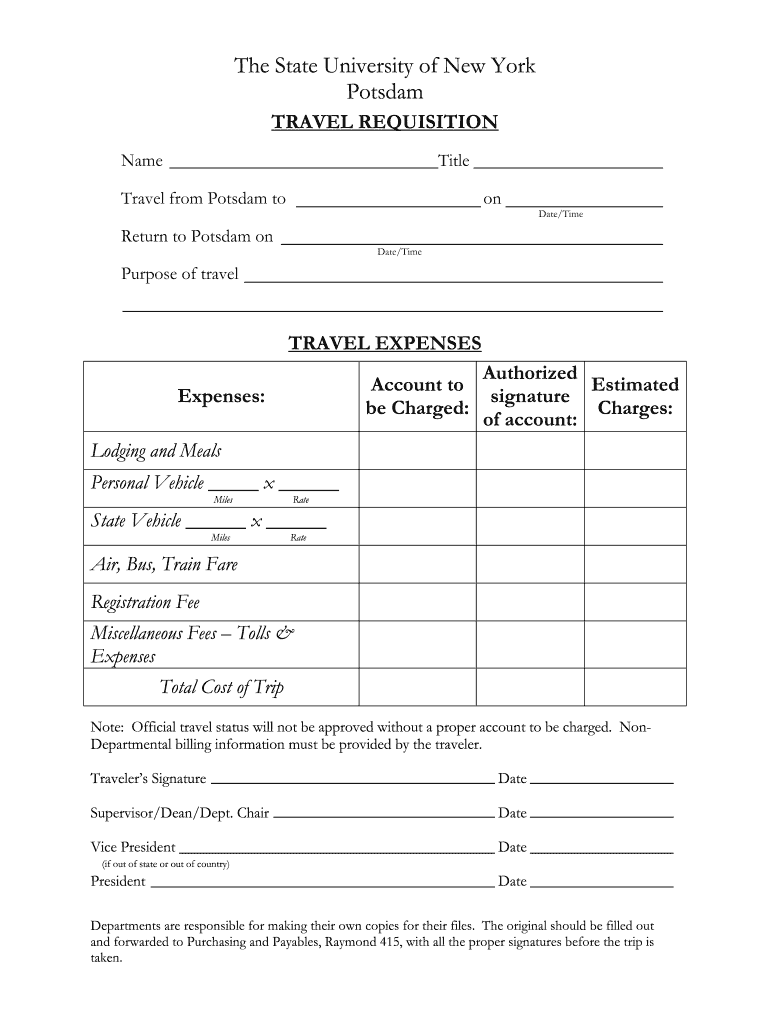 travel requisition meaning