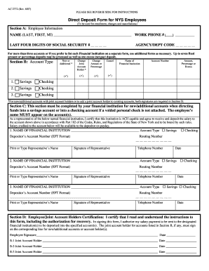 Nys Direct Deposit Form