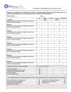 Symposium Evaluation Form