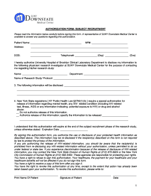 Suny Downstate Medical Records  Form