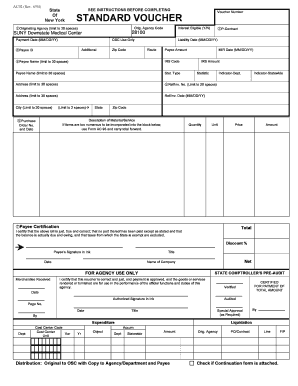 New York State Standard Voucher Ac 92  Form