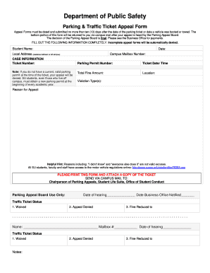 Parking Ticket Appeal Form