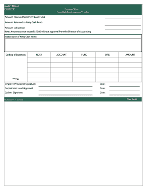 Cash Reimbursement Form