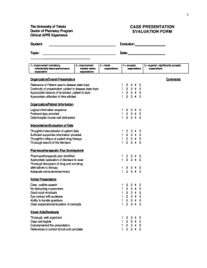 Case Presentation Form