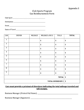 Fuel Reimbursement Form