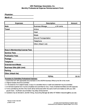 Business Expense Report Form