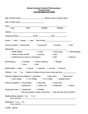 Boston School of Psychoanalysis  Form