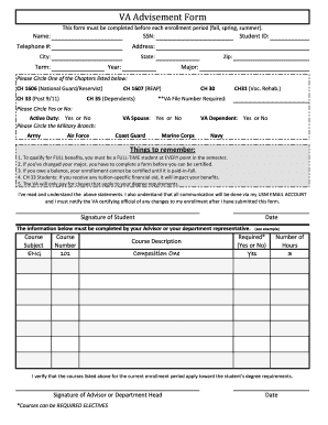 Usm Va Advisement Form