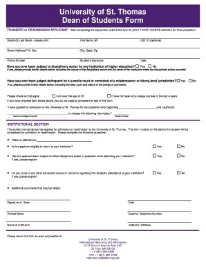 How to Fill St Thomas Applicant Form