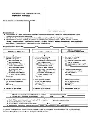 Hypoglycemia Protocol  Form