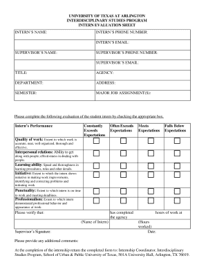 Supervisor Review Template  Form