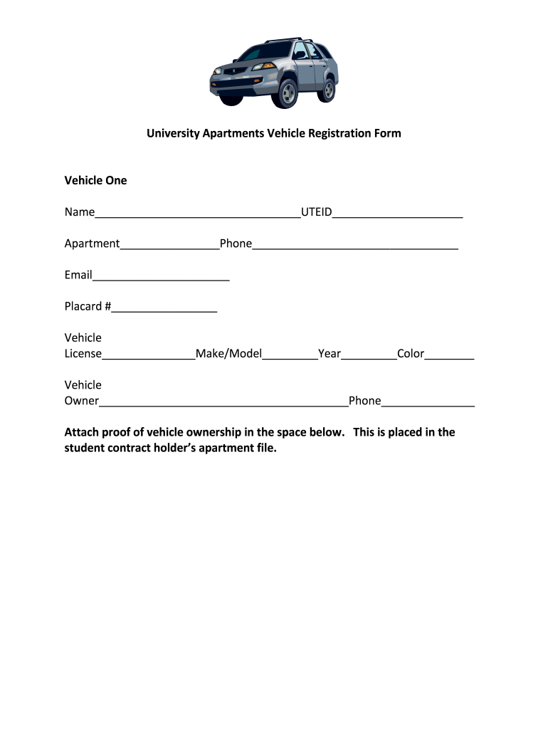 Apartment Vehicle Registration Form