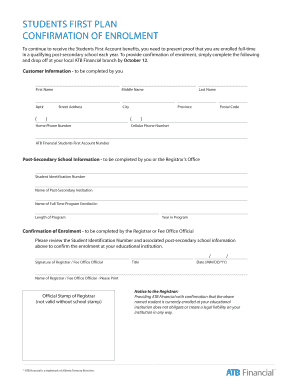 Atb Financial Proof of Enrolment Form