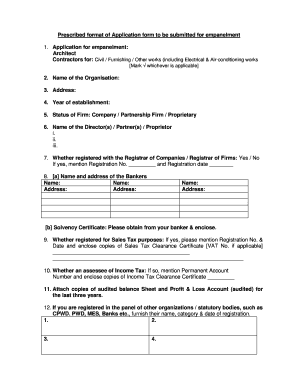 Job Application Form Available for Architects