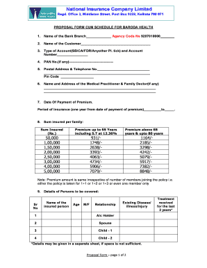 National Insurance Proposal Form