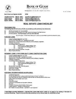 Bank of Guam Loan Application  Form