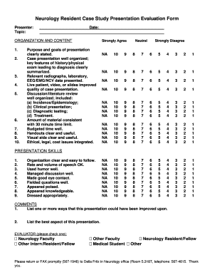 Case Presentation Evaluation Form