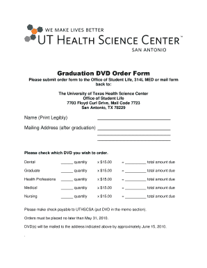 Dvd Order Form Template