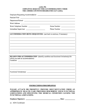 Ada Form for Work
