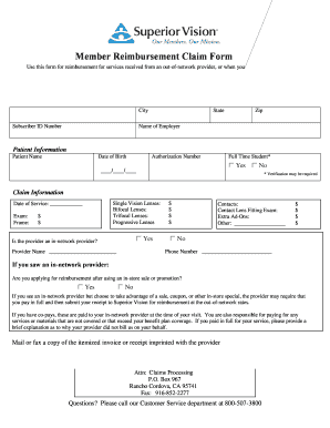  Superior Vision Authorization Request Form 2009
