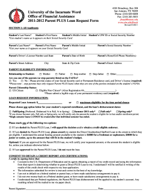 Uiw Parent Plus Loan Form