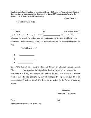 Power Of Attorney Sbi Fill Out And Sign Printable Pdf Template Signnow