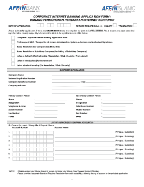 Affin Bank Personal Loan  Form