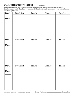 In And Out Calorie Chart