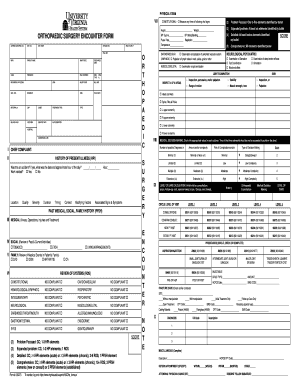 Orthopaedic Surgery Encounter Form Orthopaedicsurgeryenc