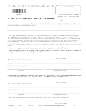 Blood Transfusion Consent  Form