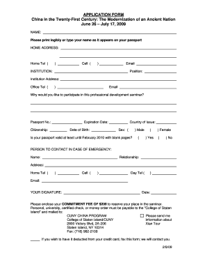 College Admission Form PDF