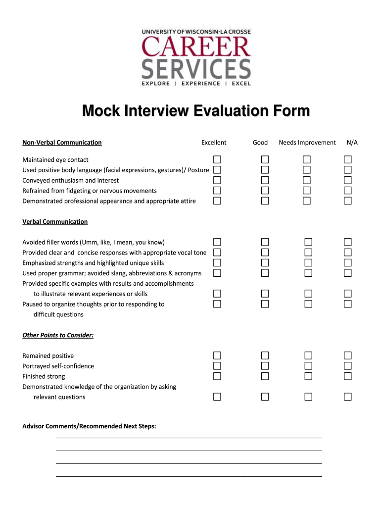 Mock Interview Evaluation  Form