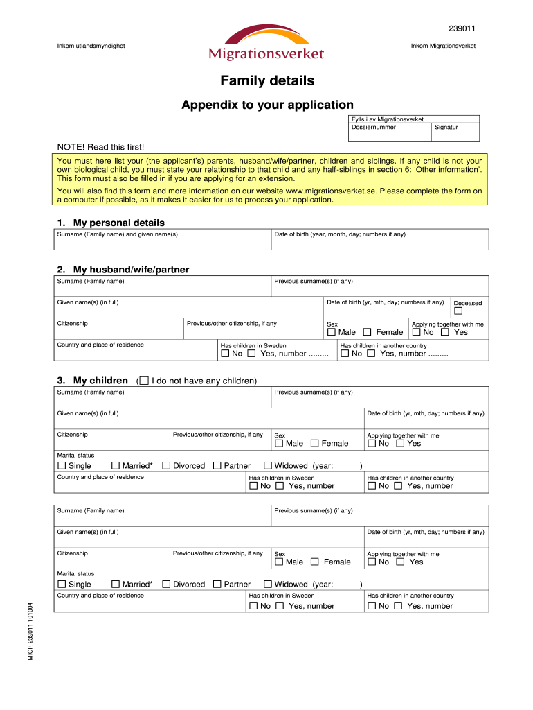 Secc Family Member Details  Form