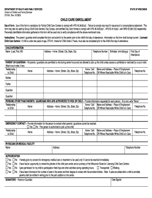 Dcf Enrollment Form