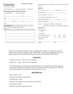 Columbia Application  Form