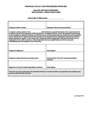 Employee Advance Salary Form