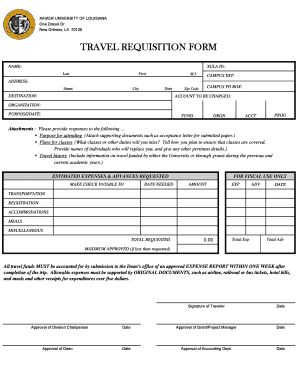 Travel Requisition Form