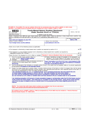 Example of Completed Form 8833