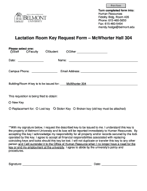 Key Request Form Template