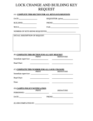 Key Request Form Template