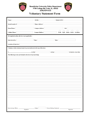 Blank Voluntary Statement Form