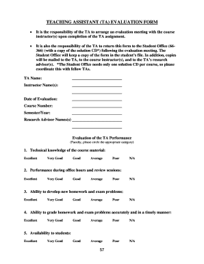 Ta Evaluation  Form