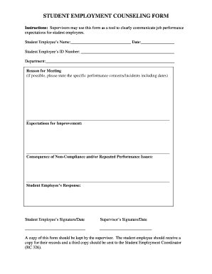 Employee Counseling Form PDF