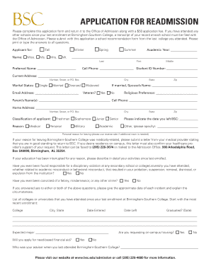 Re Admission Form for School