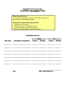 Equipment Movement Form