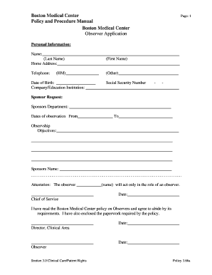 Ma Boston Medical Center  Form