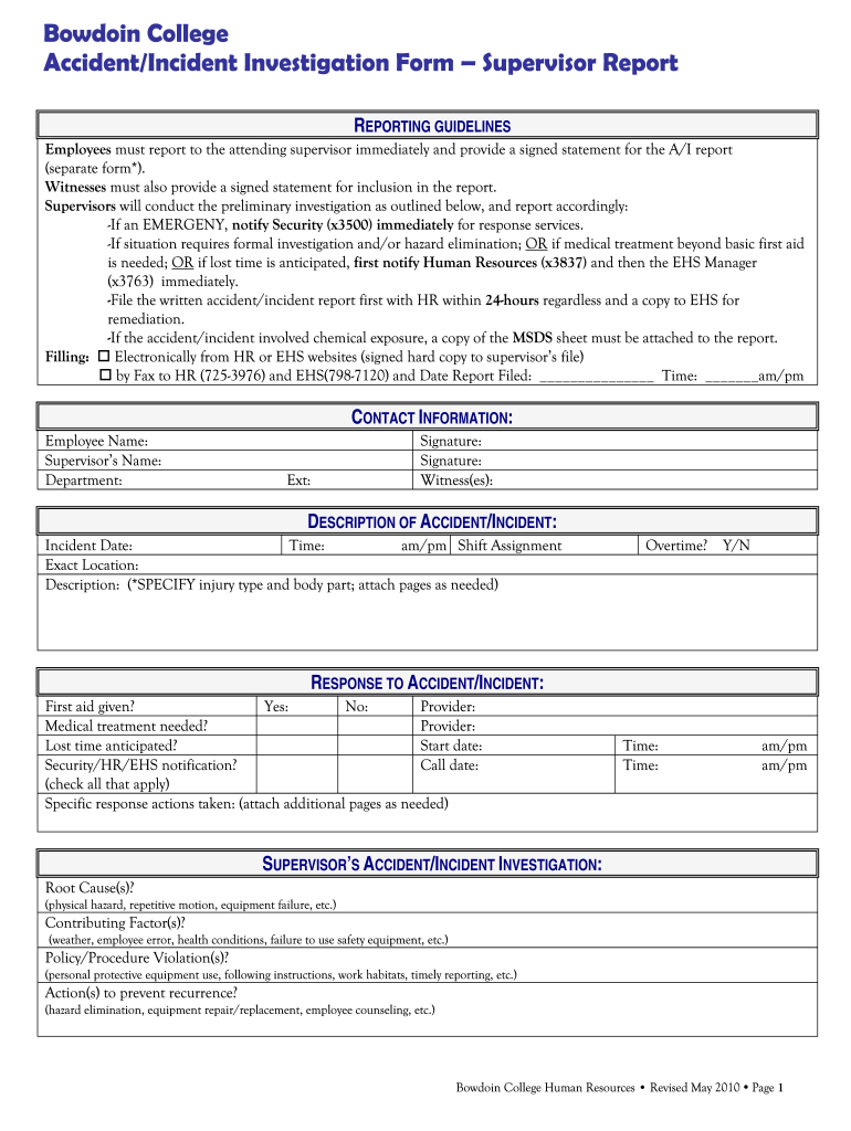  Accident Investigation Form 2010-2024