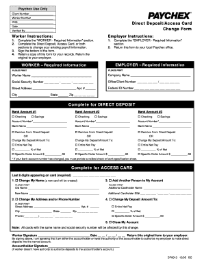 Paychex Employment Application  Form